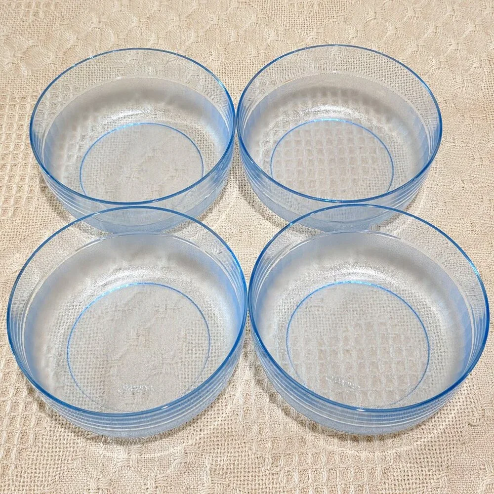 Authentic Tupperware Preludio Transparent Blue Acrylic Cereal Soup Bowls 2108